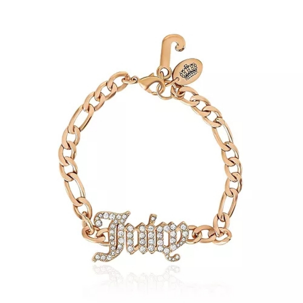 NEW NWT Juicy Couture Gold Chain Bracelet with Crystals